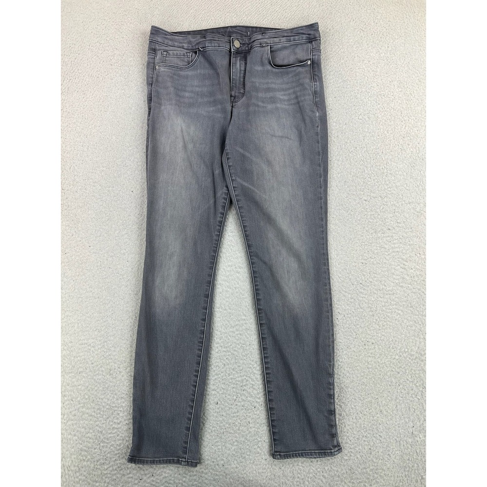 Athleta Sculptek Skinny Jeans Womens 32x30 Gray Med Wash Mid Rise Stretch Denim